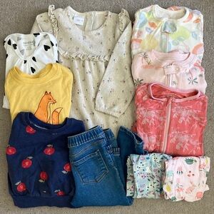 10-pc Bundle assorted toddler girl clothes, ~18-24M/2T.